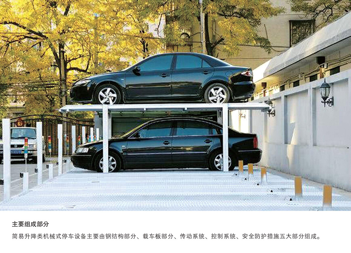 机械立体停车PJS2D1二层地坑简易升降立体停车主要组成部分.jpg